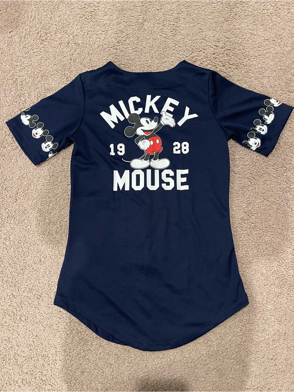 DISNEY Mickey Mouse Women's Baseball Jersey Shirt - Picture 2 of 8